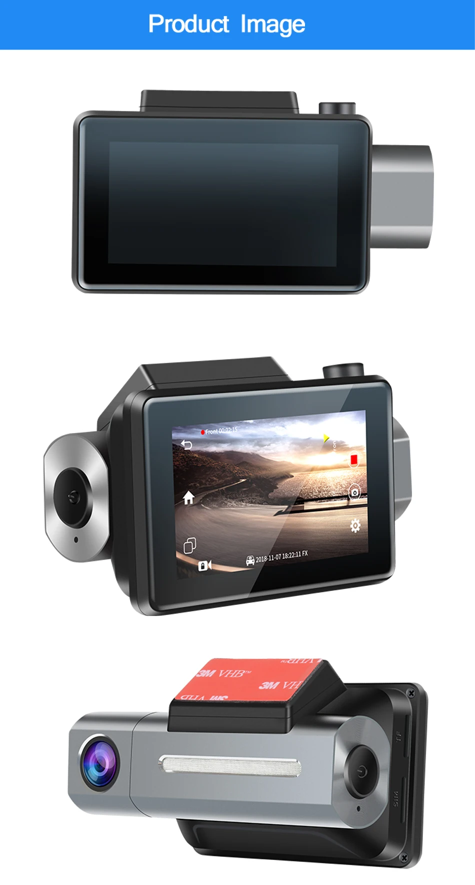 ANSTAR Dash Cam smart Car 3 дюйма 1080P HD камера заднего вида видео запись Wi-Fi функция Автомобильный видеорегистратор парковки мониторинг Dash камера