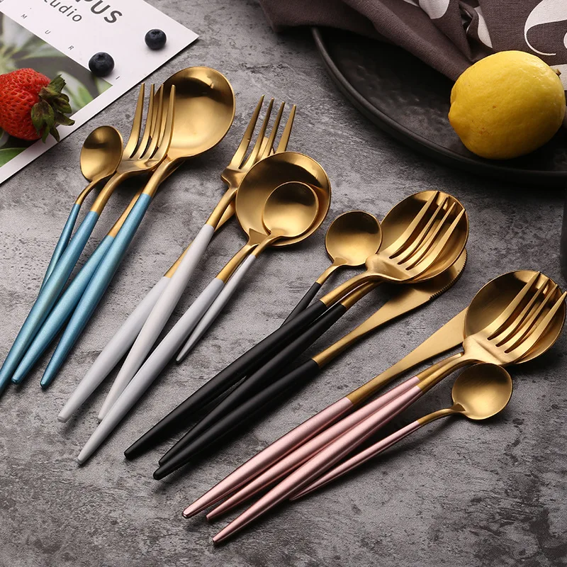 

Portugal Cutipol GOA 304 Stainless Steel Steak Knife Fork Spoon Restaurant Hotel Tableware Dinnerware Sets Coffee Spoon Teaspoon