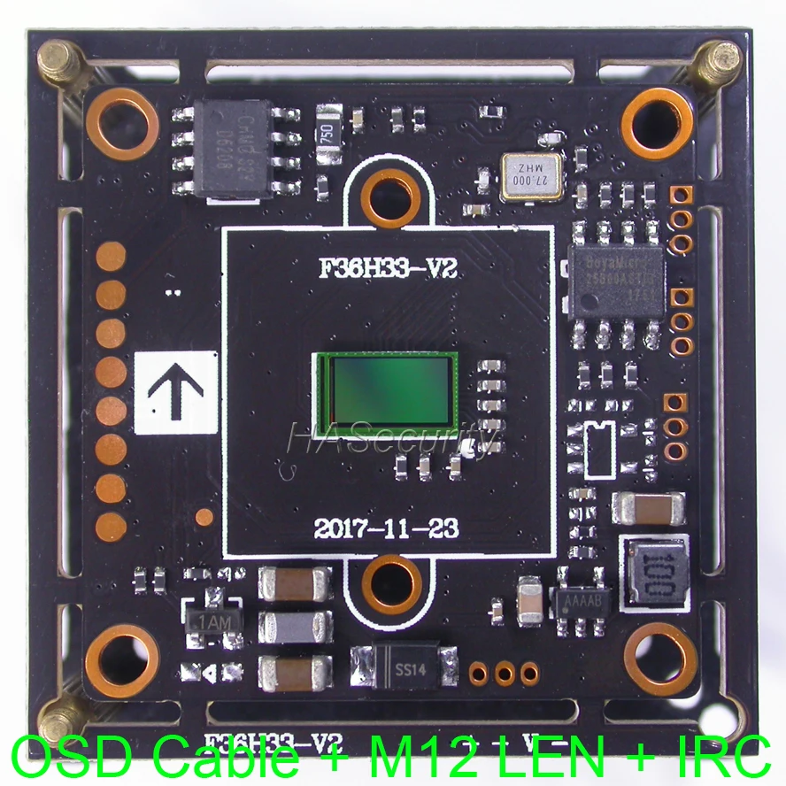 AHD-H / CVBS 1/2.7 &quotGalaxyCore GC2023 GC2033 CMOS + FH8536H CCTV camera module PCB board OSD cable IRC M12 LENs (UTC) | Безопасность