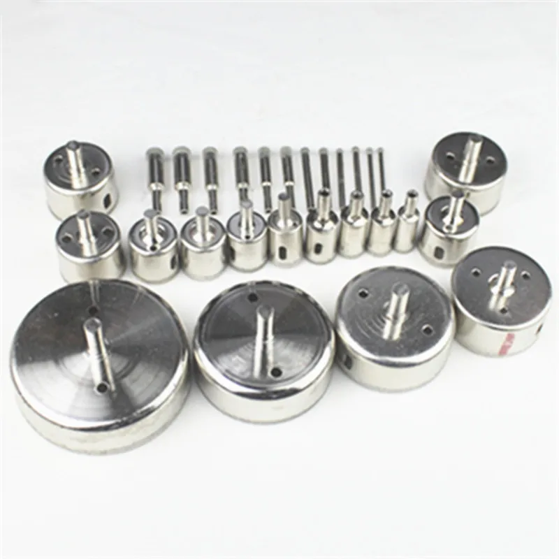 20/24/28PCS Glass Core Drill Bit 4mm 100mm Diamond Hole Saw Bits Glass