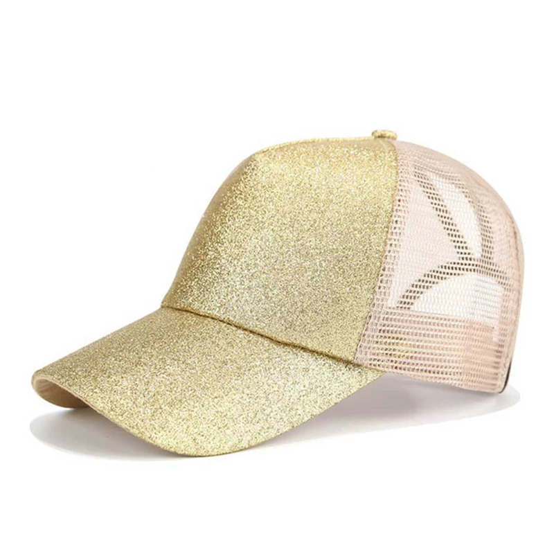 Для женщин Регулируемый Повседневное хвостик Бейсбол Кепки Девочки Snapback s Shine Хип