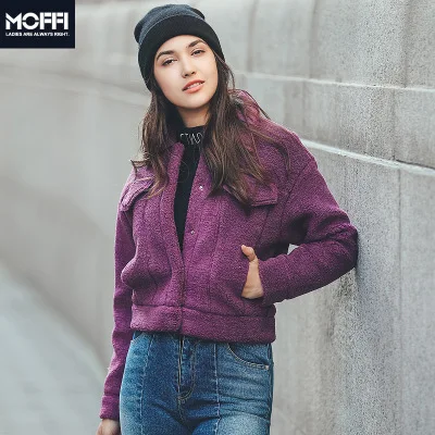 

SoftFox New Winter Woman Fashional Overcoat Full Sleeve Short Length Winter Overcoat Turn-down Collar Solid Coat Free Shipping