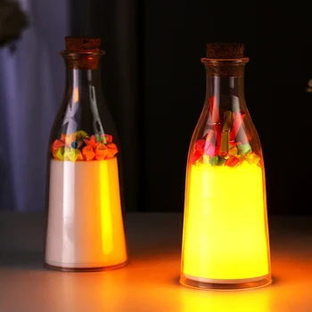 

USB Charging LED Bedside Lamp Milk Bottle DIY Message LED Milk Bottle Light Sleep Party Decor Gifts For Bedroom Living Room