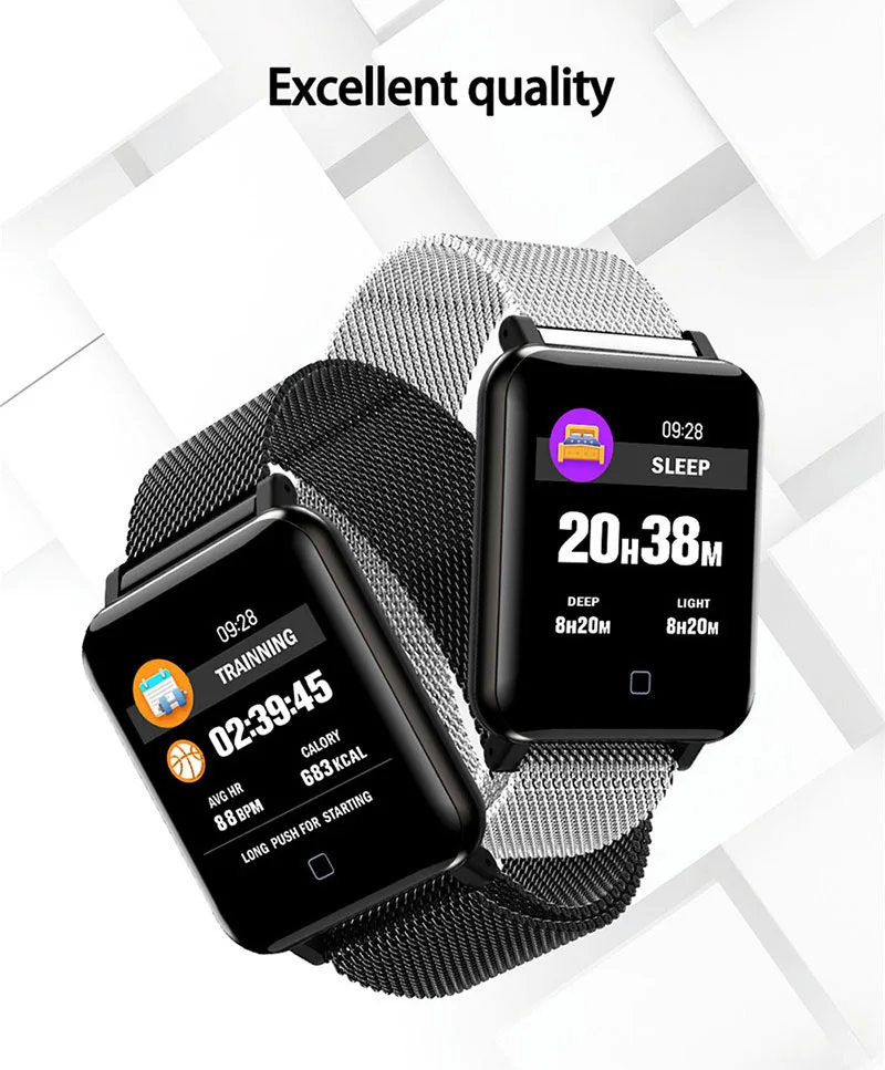 VERYFiTEK M19 Smart Watch Blood Pressure Heart Rate Monitor Women Men Clock Sport Fitness Tracker Smartwatch For Android IOS (2)