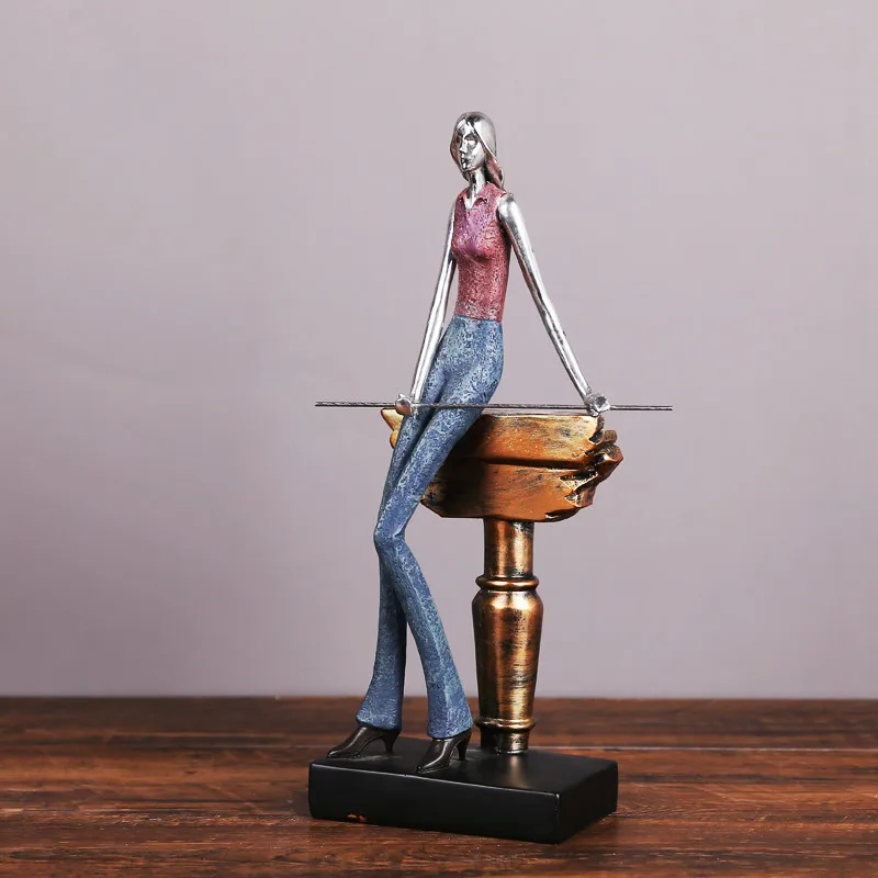 Снукер скульптура персонажа Смола Модель игры бильярдный орнамент статуя домашний офис Спорт фигурка украшения фигурки ремесла - Цвет: Style 2