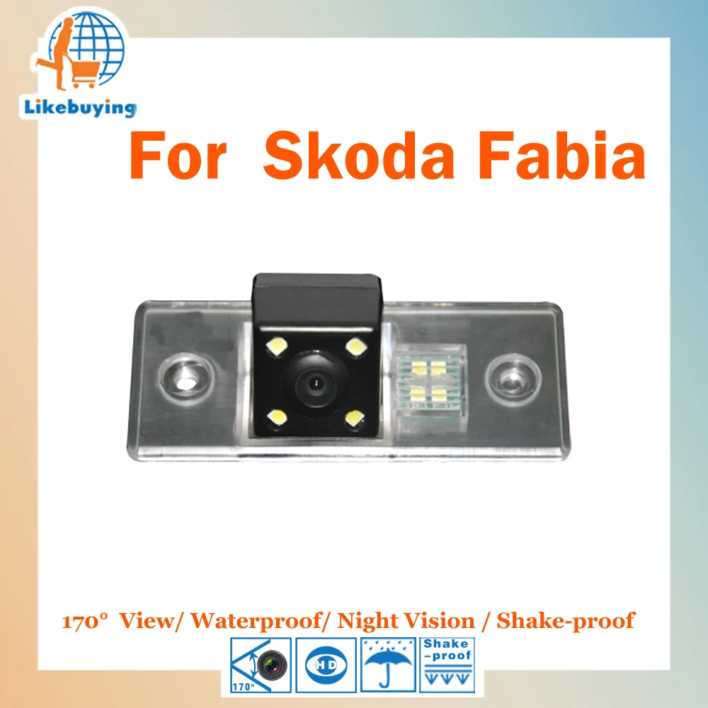 

1/4 Color CCD HD Rear View Camera / Parking Camera / Reverse view Camera For Skoda Fabia Night Vision / Waterproof / LED Lights