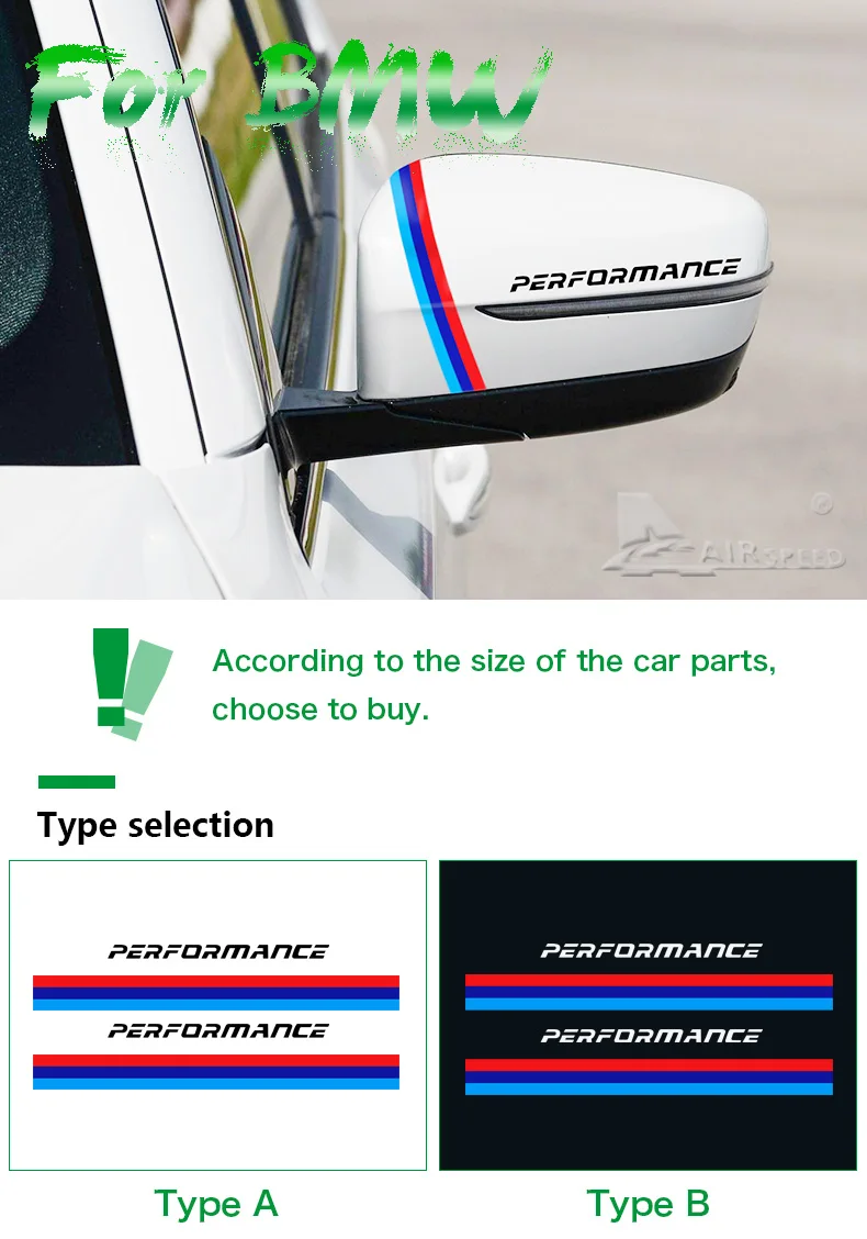 2PC New Style Rearview Mirror Stickers Decoration For bmw e90 e46 f30 f10 f07 f34 x