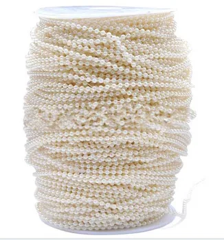 

Free Shipping!50m/roll 3MM cotton thread Pearl Beads Garland Wedding Centerpiece flower Decoration Crafting String of Pearls