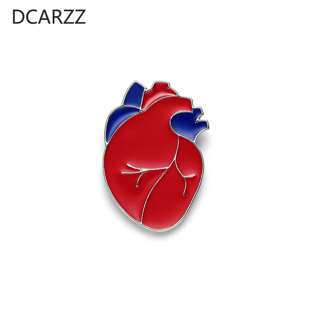 DCARZZ сердце форма значки на лацкан, металлическая красная эмаль броши модный подарок для ювелирных изделий доктор/медсестры/Медицинский значок Женские аксессуары