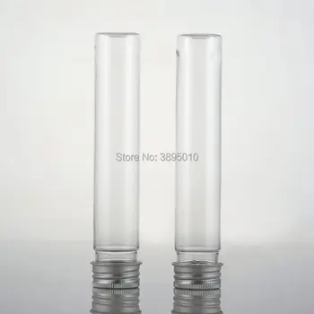 

65ml transparent mask bath salt test PET tube with aluminum cap 65cc clear plastic cosmetic tube F365