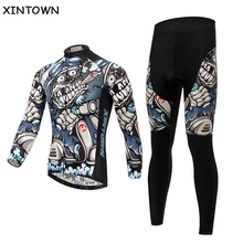 XINTOWN Новые велосипедные наборы Джерси с длинным рукавом велосипед одежда костюм рубашка Весна, Осень, зимняя одежда