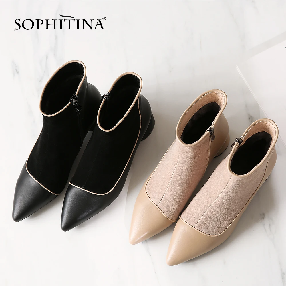 SOPHITINA/женские ботильоны Высококачественная пикантная удобная обувь из