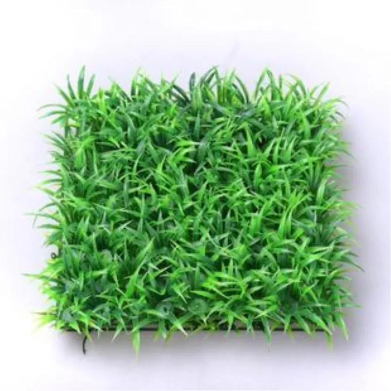 4pcs Green Artificial Grass Creative Micro Landscape Fake Lawn Simulation Miniature Garden Ornament Aquarium Decoration 25x25cm