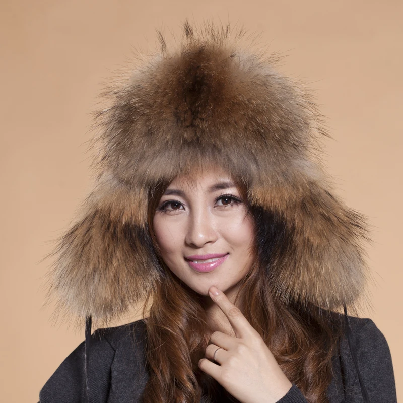

2018 Hot Sale Top Fashion Casual Floral Mask Hats For Raccoon Mao Leifeng Hat Man Section Cap Winter Fur Grass Free Shipping