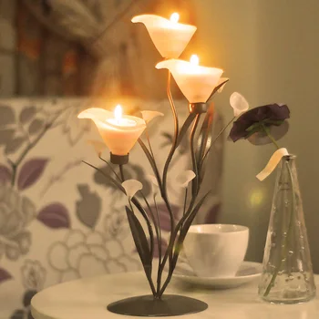 

Romantic Retro Metal Iron Candlestick Valentine's Day Candlelight Dinner Candle Holders Wedding Holiday Home Decoration