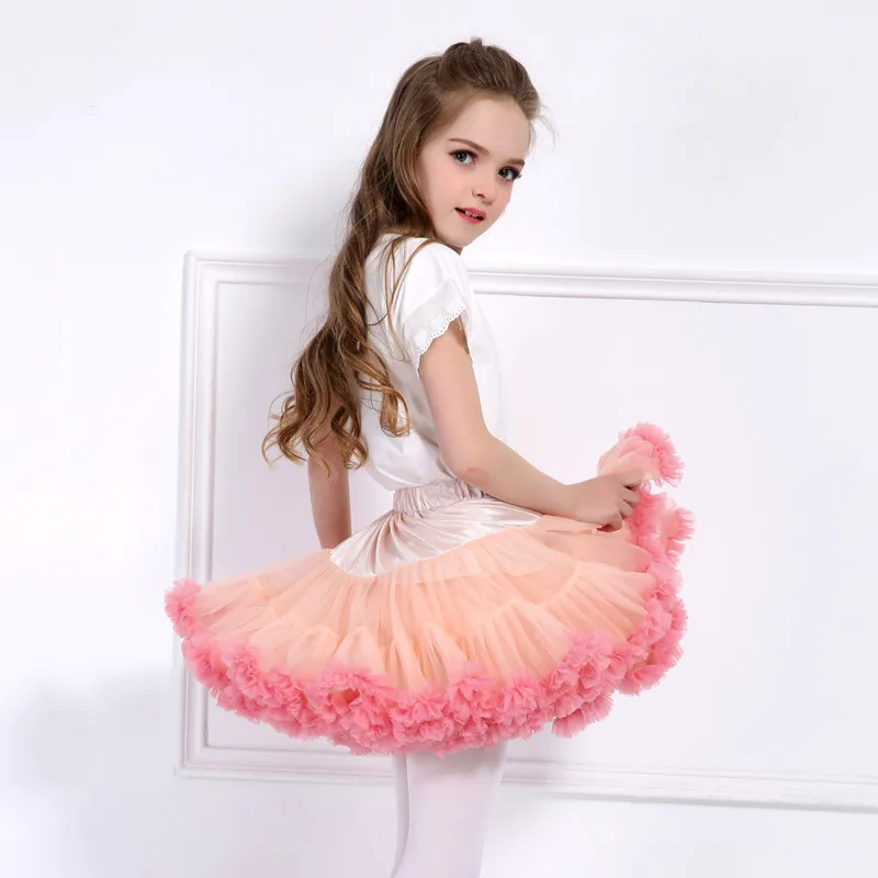 

22 Color Fashion Colorful Girls Clothes Elegant Princess Skirt Voile Pleated Skirt Layered Fluffy Girls Skirt Sweet Baby Skirt
