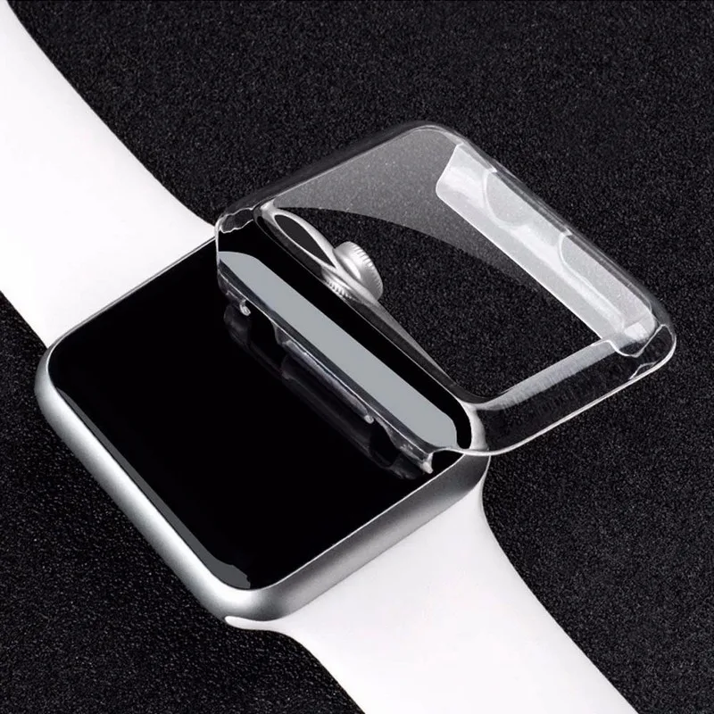 Koop Nieuwe 1 stks Transparante Frame Case Clear Ultra Thin Hard PC Beschermhoes Voor Apple Horloge Serie 3 2 1 iwatch 38 42mm