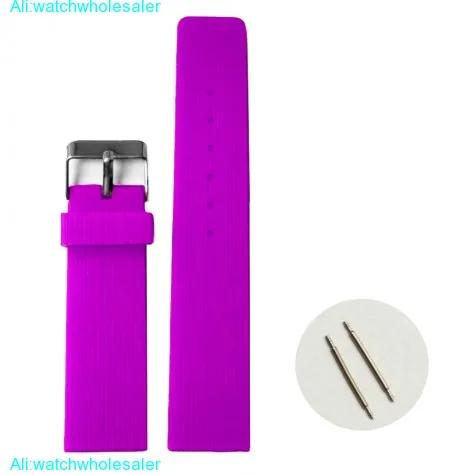 22mm Dark Violet Silicone Jelly Rubber Girls Boys Watch Band Straps WB1071Y22JB