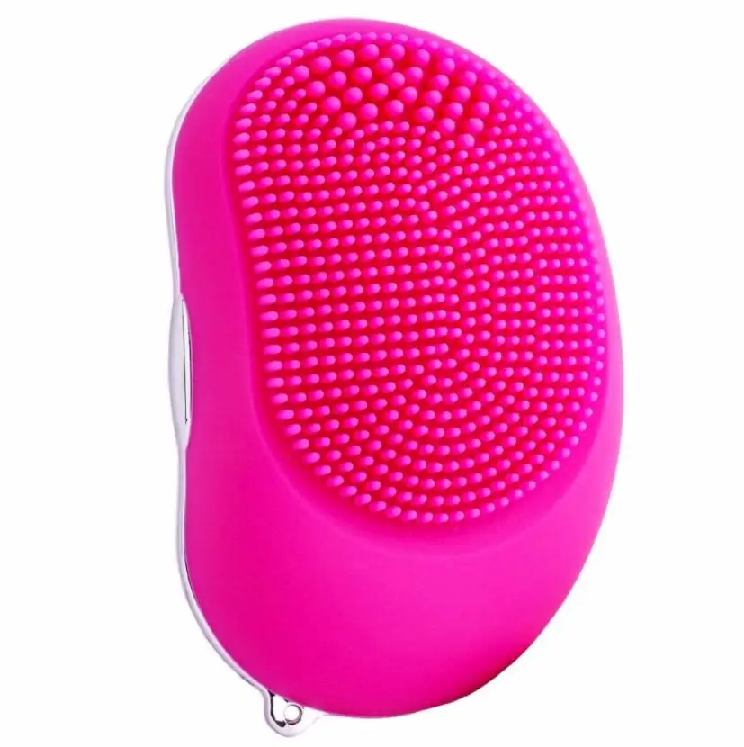 

Electric Sonic Facial Cleansing Brush Mini Vibrating Massager Silicone Face Cleansing Device Skin Care Tools System Pretty Pink