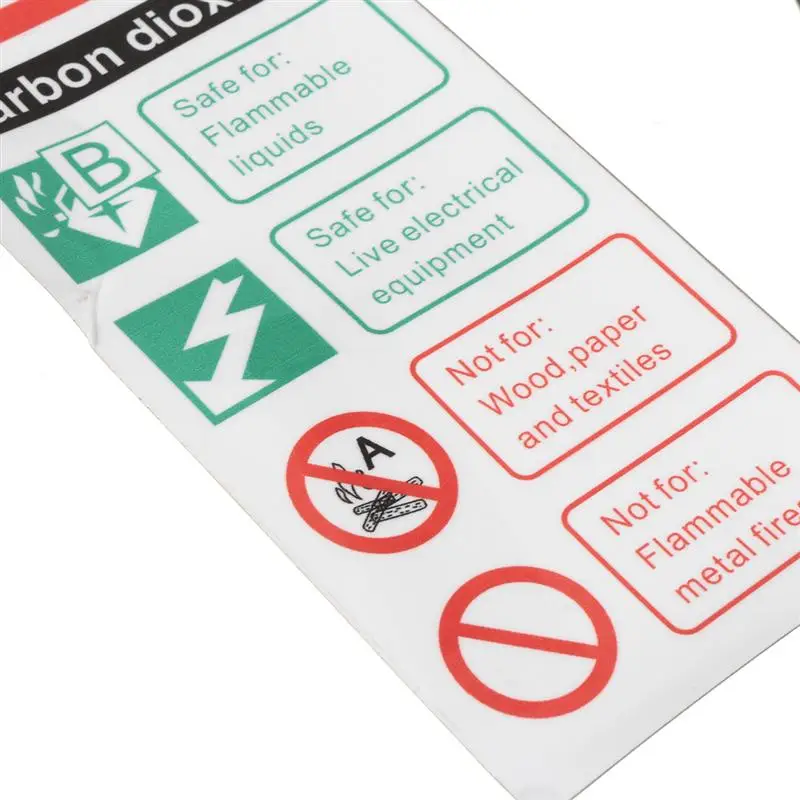 Огнетушитель углекислый газ ID стикер Знак Наклейка Предупреждение безопасность на рабочем месте
