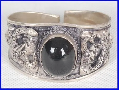 

FREE shipping>>>>Tibet Silver turquoise Coral Beads Cuff bracelet tsegb 6.05