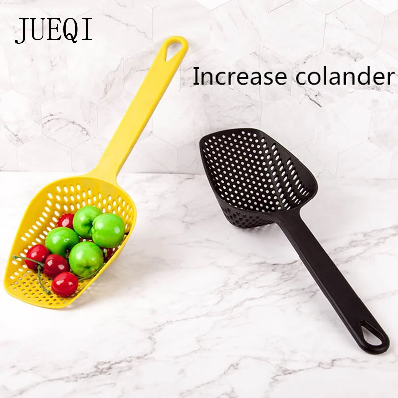 

Jueqi Drainage vegetable water filter plastic plastic spoon colander kitchen accessories gadget Strainers Water Leaking Shovel