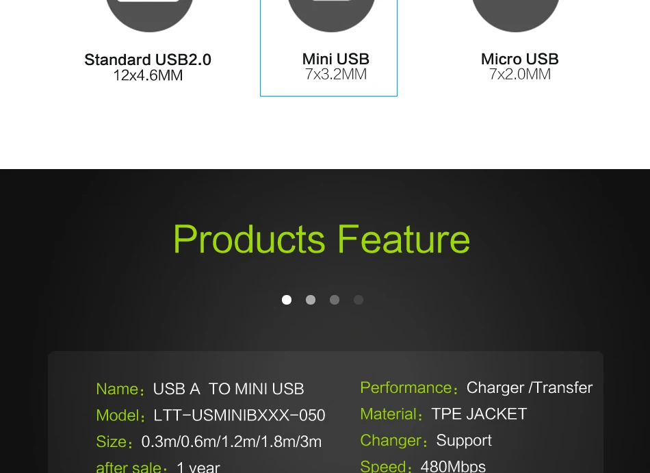 Mini USB Cable Mini USB to USB Fast Data Charger Cable for Cellular Phones MP3 MP4 Player GPS Digital Camera HDD Mini USB        (3)