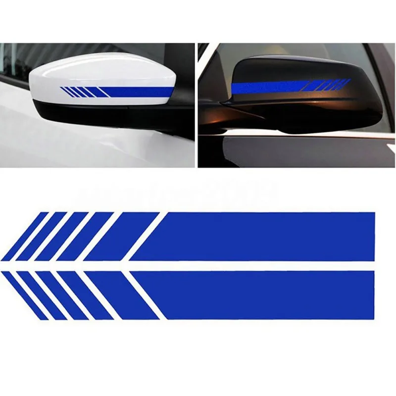 New 2PCS Car Side Rear View Mirror Stripes Stickers For Car Decor