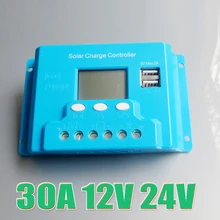 1pc x 30A 12V 24V intelligence solar system Panel Battery Charge Controller Regulators LCD 5V USB