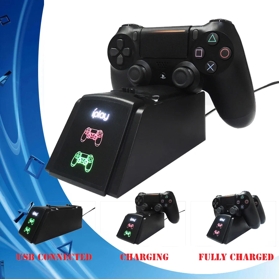 Зарядное устройство для контроллера PS4 PS 4 двойной геймпад зарядная док станция USB