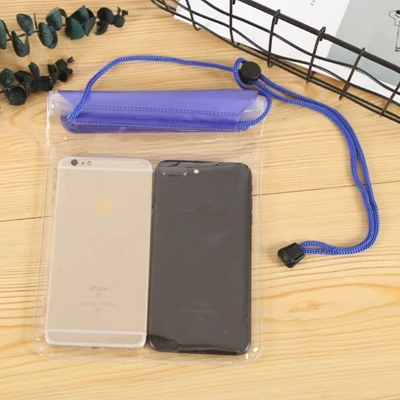 Водонепроницаемый водостойкий мешок большой размер поддержка 2 сотовых телефонов для дайвинга Дрифтинг защита сотового телефона сумка карман - Цвет: Blue