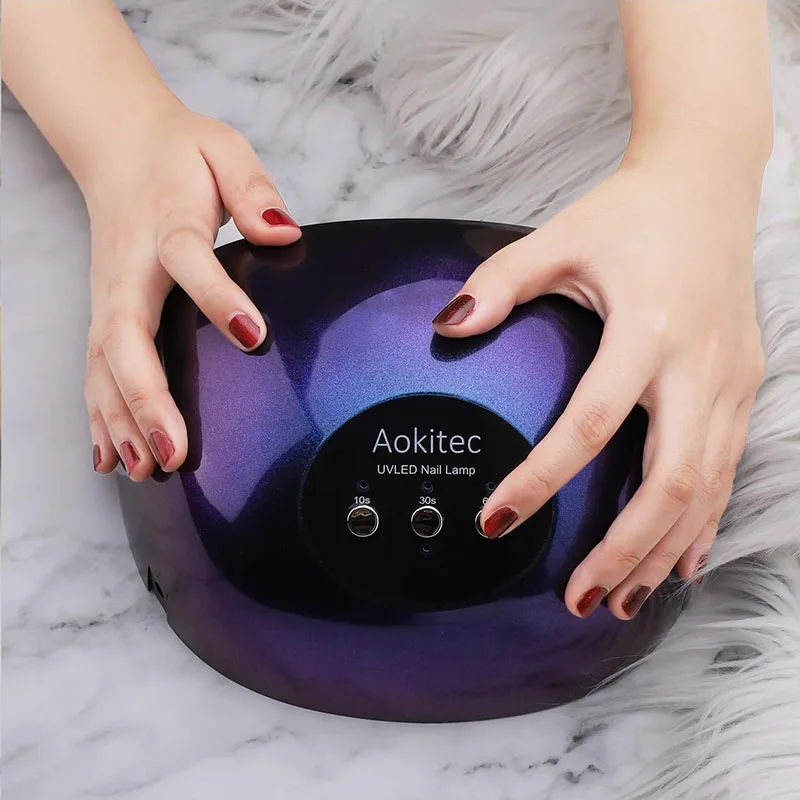 

Aokitec 48W UV LED Nail Lamp Gel Polish Curing 3 Timer UV Lamp with Smart Sensor Lamp for Manicure Home Salon Led Nail Dryer