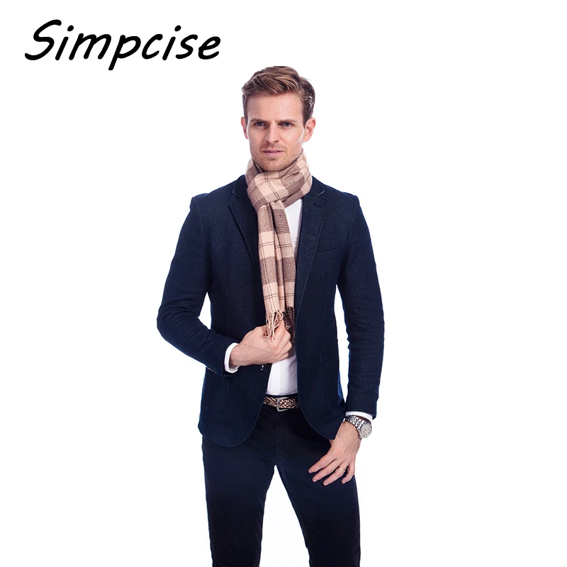 best scarves for men Business Tartan winter men scarf Big Size Soft Tassel Left And Right Version Cachecol  Brand A3A1743 black scarf mens