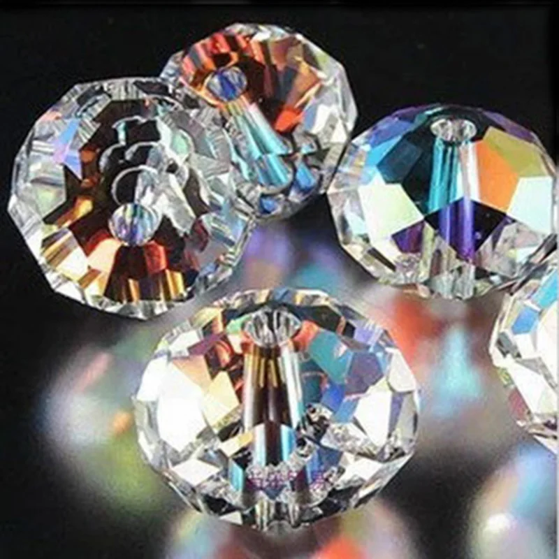 20 perles à Facettes Rondelles 6 x 4 mm en Cristal Black Diamond