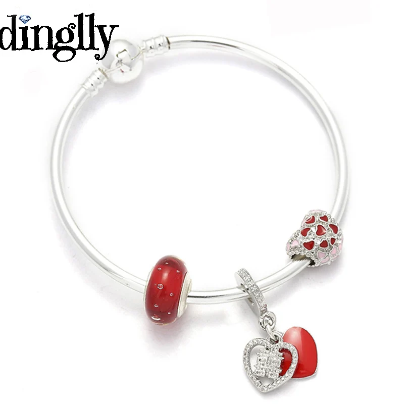 DINGLLY мультфильм Пара висячие Pulsera Шарм браслет с медведем Тигр бусины модные бренды браслеты с медведями браслет для женщин - Окраска металла: DSZ056