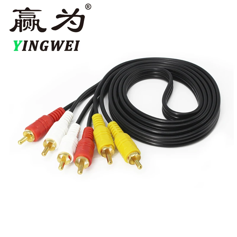 

3RCA Male to 3 RCA Male Composite Audio Video AV Cable 3XRCA 3 RCA to 3 RCA Male Plug Adapter for Home Theater DVD TV Amplier