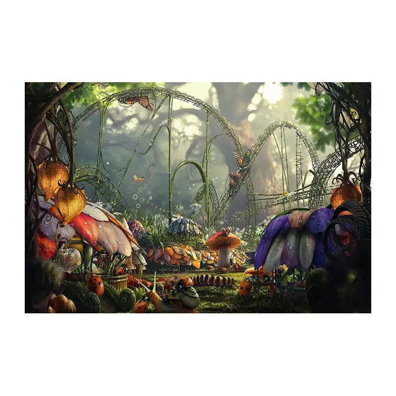 5d Diy Elmas Boyama Manzara Orman Renk Mantar Ev Elmas Islemeli