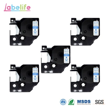 

Labelife 5 Pack 43611 Blue on Clear 6mm Label Makers Tape Compatible for DYMO D1 LabelManager LabelPoint Label Printers