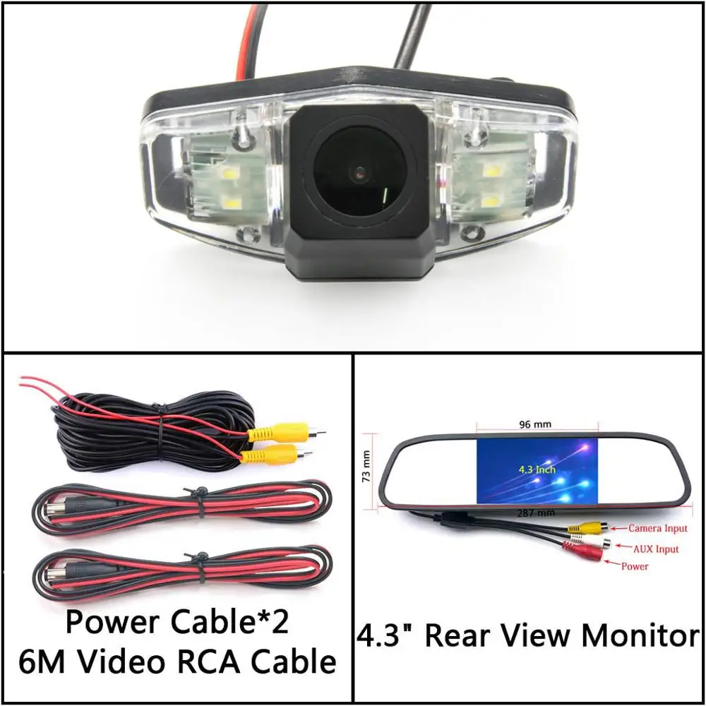 Cam N 4.3 Mirror Full HD камера заднего вида Камера для Honda Accord 2001 2002 2003 2004 2005 2006 2007 2008 2009 2010 автомобильный парковочный зеркальный монитор - Название цвета: Cam N 4.3 Mirror