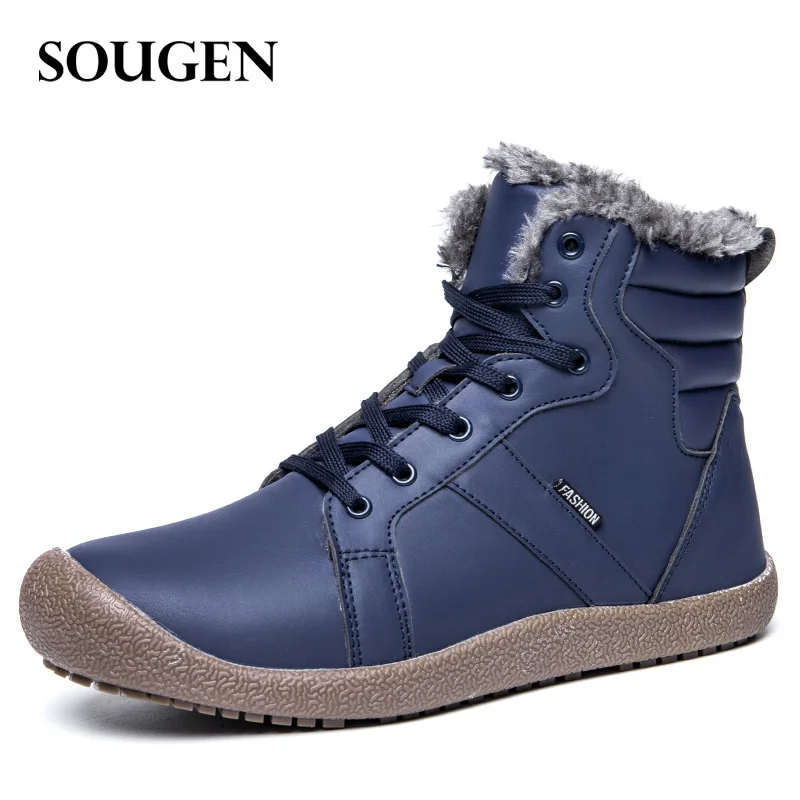 

Waterproof Snow Boots for Men Large Big Size Outdoor Shoe Winter Male Boot Bot Mens with Fur Footwear Casual Shoes Hikin 48 14
