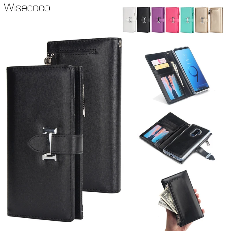 

Luxury Leather Wallet Pouch Case For Samsung Galaxy S8 S9 Plus Card Holder 360 Full Cover Bags Carcasa For Galaxys9plus + Hoesje