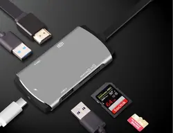 OTG хаб заряда Thunderbolt 3 Тип-C к HDMI адаптер Dex режим для samsung Galaxy S8 Note8 OTG + HDMI + заряда с SD Card Reader