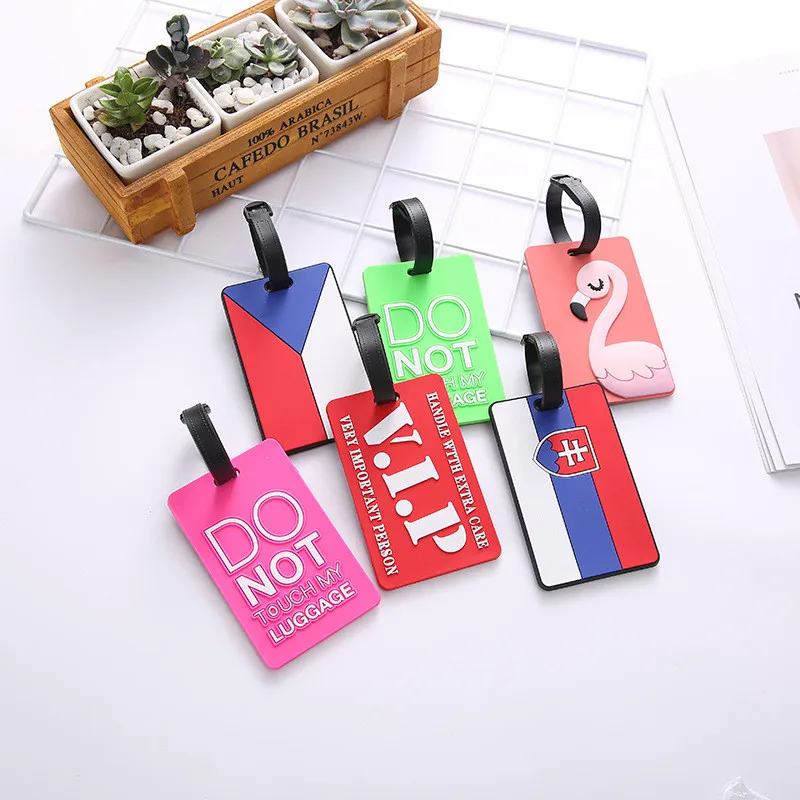 New Luggage&bags Accessories Cute Novelty Rubber Funky Travel ID Addres Holder Label Straps Suitcase Luggage Tags Drop Shipping