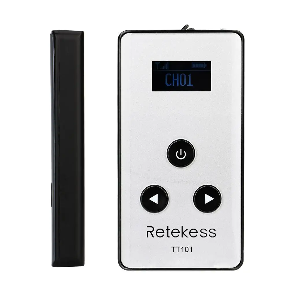 Беспроводная система гида RETEKESS TT102 передатчик 1 + 9 приемников для синхронного