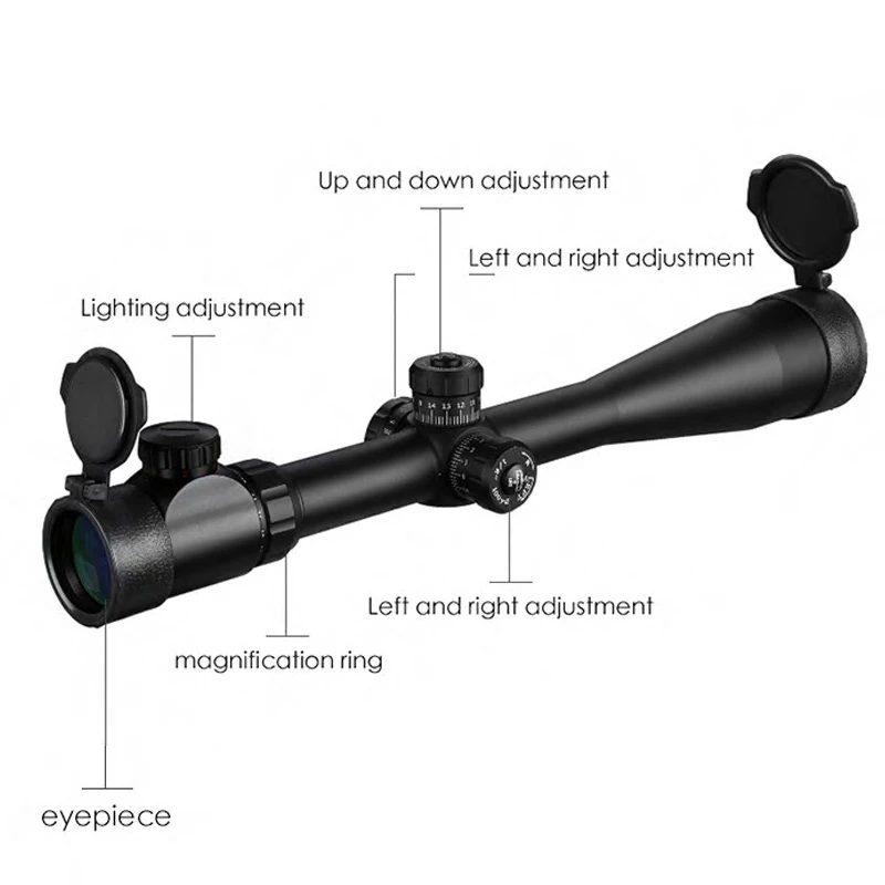 10-40x50 E طويلة المدى بندقية Riflescope الجانب عجلة المنظر البصرية البصر بندقية نطاق الصيد نطاقات قناص Luneta الفقرة بندقية 10-40x50 E طويلة المدى بندقية Riflescope الجانب عجلة المنظر البصرية البصر بندقية نطاق الصيد نطاقات قناص Luneta الفقرة بندقية