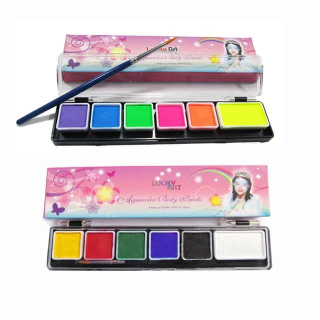Cheapest Face Painting Body Paint Fluorescent Regular 6 Colors Set With