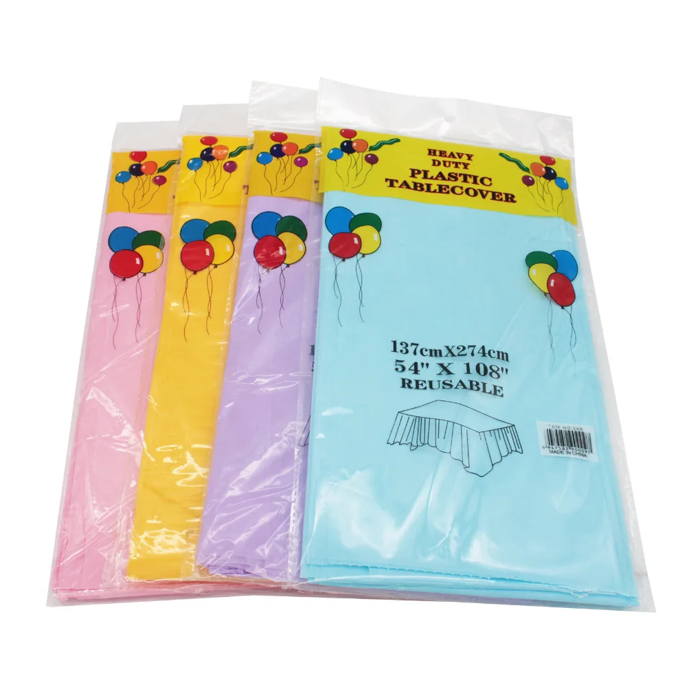 

5Pcs / Pack Waterproof Rectangle 54" X 108" Table Cover Tablecloth Plastic Tablecover For Wedding Patry Event Decorations