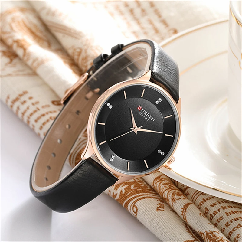 CURREN Брендовые Часы для женщин модные кожаные Quatz наручные часы для женщин s девочек бриллиантовый циферблат 30 м водонепроницаемые женские часы bayan saat