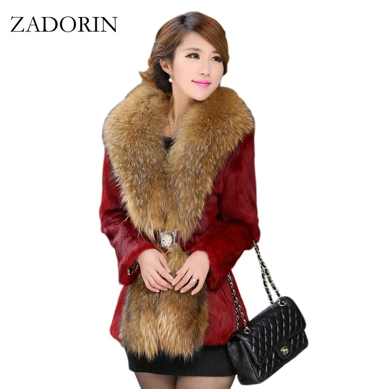 

New Luxury Large Faux Fur Collar Coats Women Fur Coat Long Sleeve Winter Jacket Female Outerwear casaco de pele gilet fourrure