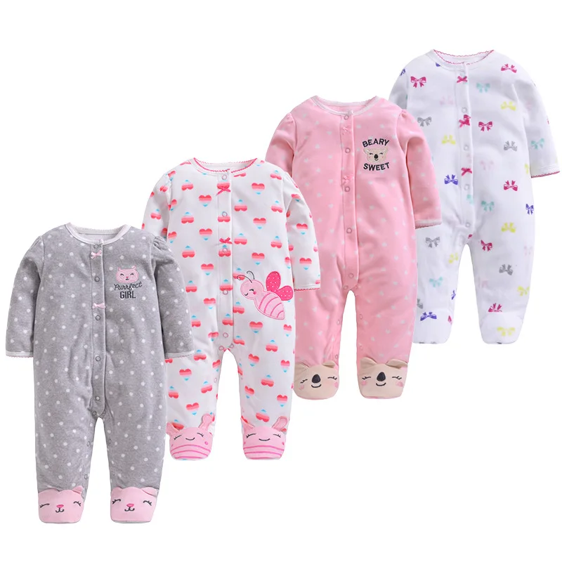 fleece baby girl sleepers